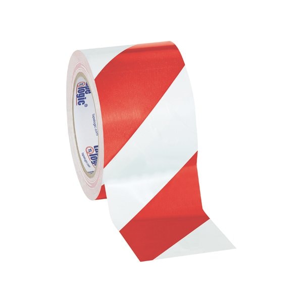 Tape Logic 3'' x 36 yds. Red/White Tape Logic Striped Vinyl Safety Tape, 16PK BUY00021677 - main